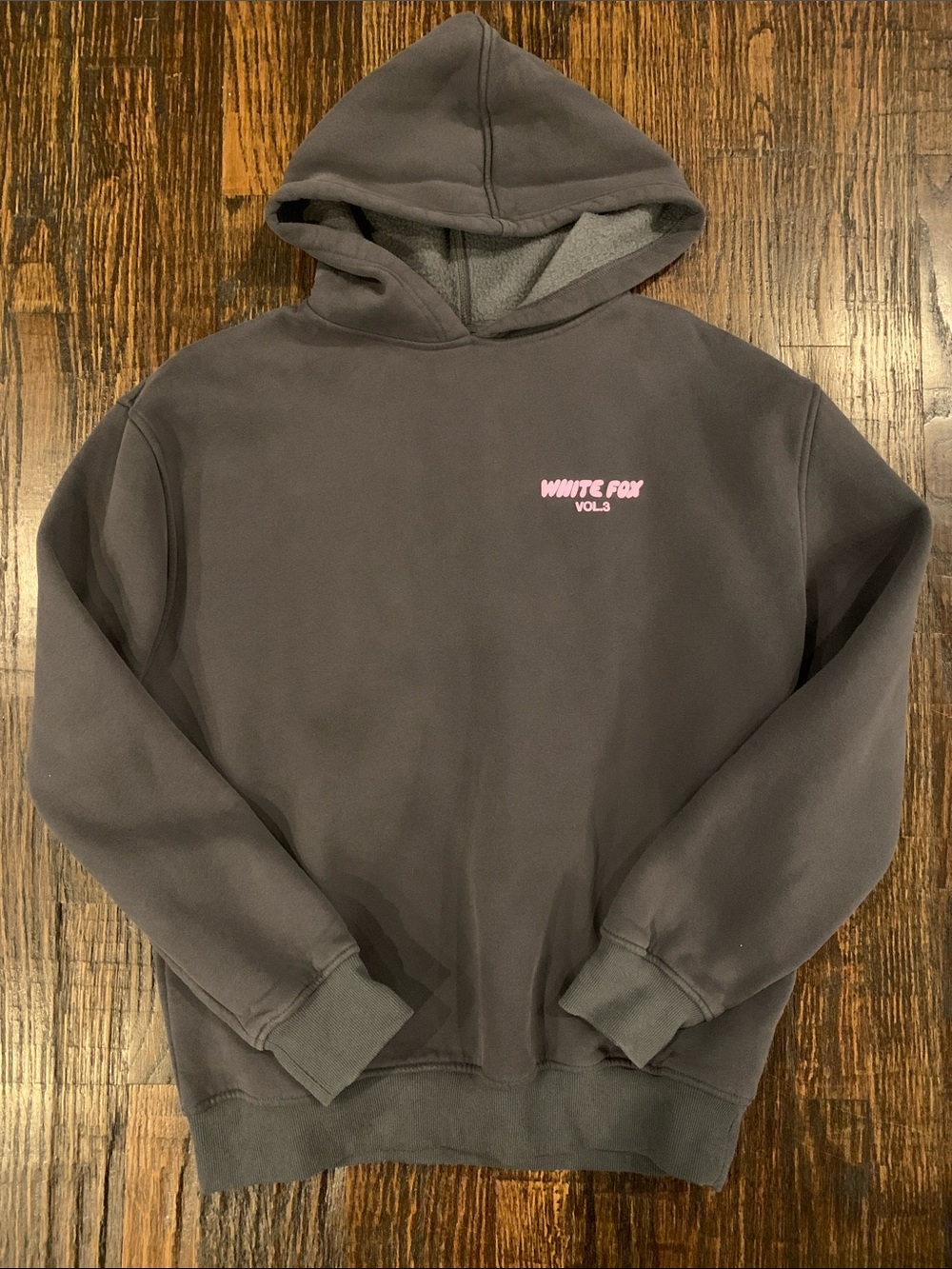 Vol.3 Offstage White Fox Hooded Sweatshirt in Charcoal Gray